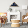 Oak Wood Wall Flag Display Case - 13" H x 26.5" L x 3.25" D